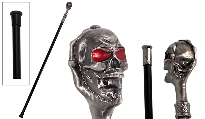 Cyborg Skull Swagger Cane / Walking Stick